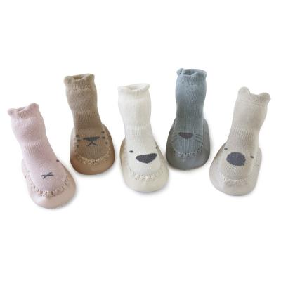 China Breathable Animal Colorful Rubber Soft Bottom Sole Unique Kids Socks And Baby Shoe Socks Baby Booties Bump Shoes for sale