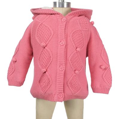 China Quality Assurance Anti-Shrink Thick O-Neck Girls Sweater Pink Baby Coats for sale