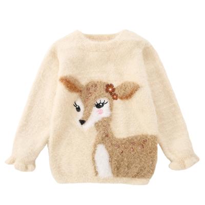 China New Fawn Fashion Cute Bottoming Shirt Toddler Kids Autumn And Winter New Round Neck Girls Sweater Anti-Shrink Clothes Sweater for sale