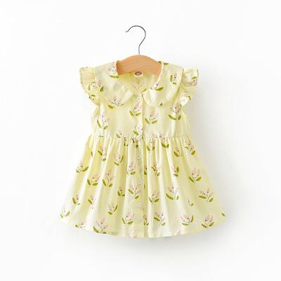 China 2021 Autumn New Style Floral Children's Anti-shrink Girls Shirt Fashionable Mid Length Comfortable Dress for sale