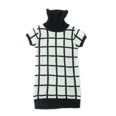 China Hot Winter Anti-Shrink Chunky Plaid Pullover Sweater Kids Sales 2-7 Years Children Knit Wear Babies Long Sleeve Dress for sale