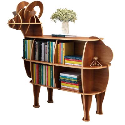 China Modern Wooden Animal Creative Goat Shelf Storage Rack Window Personalized Floor Decoration for sale