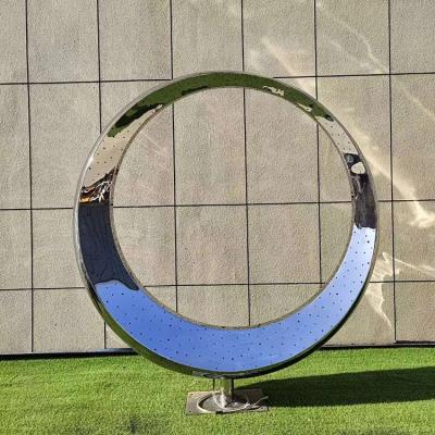 China Europe Custom Mirror Art Metal Statue Large Hand Outdoor Stainless Steel Abstract Sculpture for sale