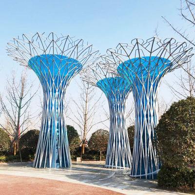 China China Abstract Sculpture Custom Western Metal Tree Stainless Steel Silver Plating Antique Sculpture for sale