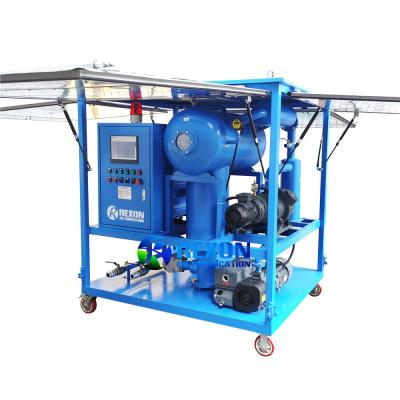 China Double-Stage Vacuum Dielectric Oil Filtration Machine with Gas Spring Support Rod Type Weather-proof en venta