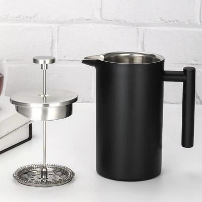 China WITH Stainless Steel Modern Portable Tumbler Plunger Tea Cup Maker LID Travel French Press With Scoop for sale