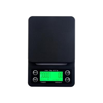 China WITH LID 3kg/0.1g Digital Coffee Scale Timer Work High Accurate Drip Coffee Scale Kitchen Food Scale for sale