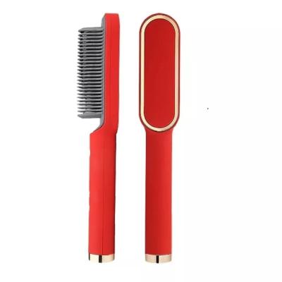 China hot sale 2 in1 hair straightener and curler fast heating anti-scald hot hair comb ladies hair care tools for sale