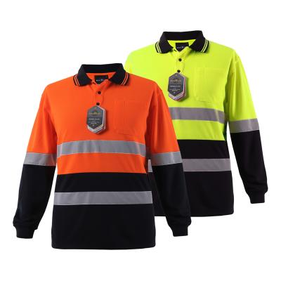 China Factory Sale Guaranteed Anti-wrinkle Hi Quality Vis Safety Reflective Mens Polo Shirts for sale