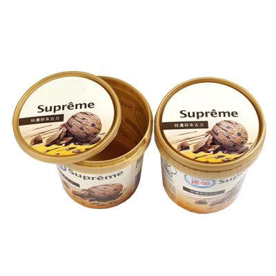 China Factory Direct Sale 500ml DOUBLE WALL Plastic Ice Cream Tub Plastic Margarine Tub for sale