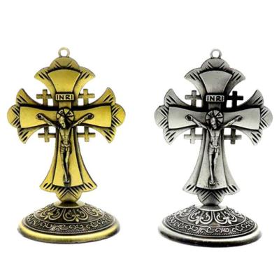 China Wholesale Europe Home Church Catholic Office Christ Jesus Religious Icon Cross Ornaments Ornaments Crucifixion Decor Cross Ornaments for sale