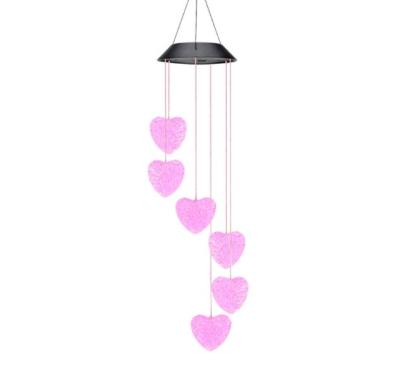 China Multifunctional Solar Love Lights Love Heart Solar Wind Rings Solar Windchimes LED Garden Lights For Outdoor for sale