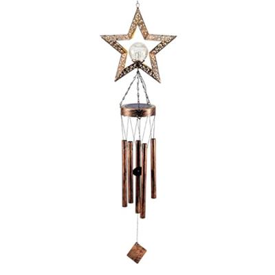 China Multifunctional Wind Chimes Amazon Hot Sale Garden Metal Star Slot Ball Outdoor Decorative Hollow Wind Chimes for sale