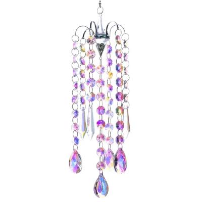 China Multi-Functional Wind Rings Chandelier Hot Amazon Sale Garden Decor Crystal Hanging Wind Chime Windchime for sale