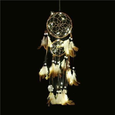 China Unique Hot Selling Amazon Dreamcatcher Wall Hanging Bestseller Modern Pendant Wind Rings Dreamcatcher Wholesale Light for sale