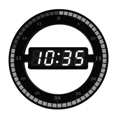 China Hot Sale Amazon Style Fashion Trend LED Round Wall Clock Antique Korean Plastic Silent Digital Electronic Clock Simple Round Wall Clock for sale