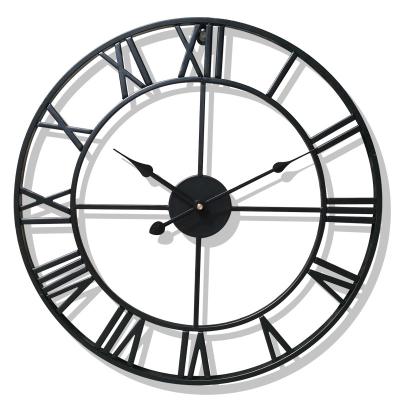 China Wholesale Metal Skeleton Metal Roman Numerals Clock Wall Home Decor Antique Round Wall Clock Home Decor Modern Style Wall Clocks for sale