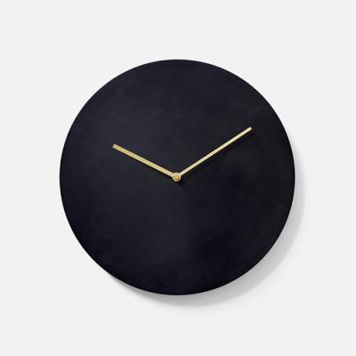 China Pure Black Designer Original Creative Frosty Light Luxury Wall Clock Nordic Minimalist Style Wall Clock Luxury Light Antique Metal for sale