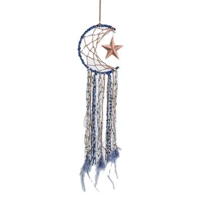 China Multifunctional Hot-selling Amazon Five-pitched Star Catcher Bells Dream Star and Moon Dream Catcher Pendant Wind Chimes for Women for sale