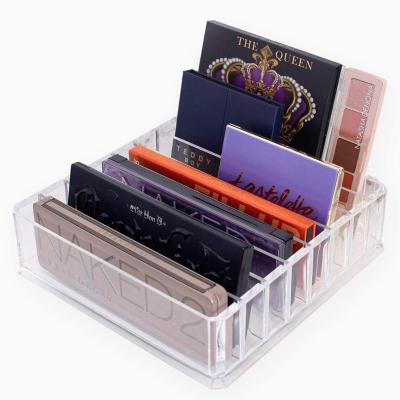 China Amazon Hot Selling 8 Spaces Acrylic Removable Dividers Compact Vanity Makeup Cosmetics Palette Organizer Holder for sale