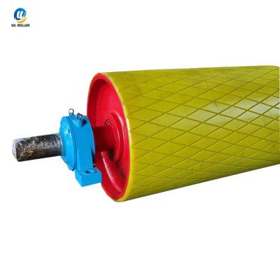 China Coal Polyurethane Roller Mechanical Parts Hard Rubber Wear Resistant Polyurethane Conveying Roller for sale