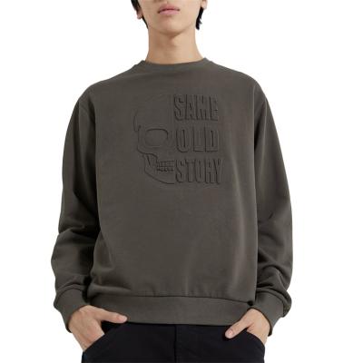 China Anti-wrinkle 3d embossed sweatshirt custom 3d embossing men sweatshirt for men for sale