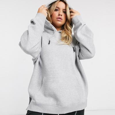 China Anti-pilling China factory 360gsm shear women custom heavy cotton plus size simple gray pullover hoodies for sale