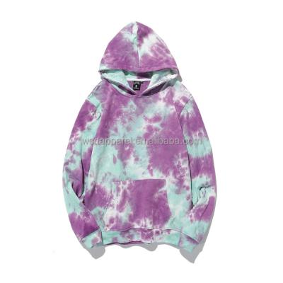 China High Quality Anti-wrinkle 12colors Customtie Fleece Dye Hoodie Casual Purple Tie Dye Hoodie for sale