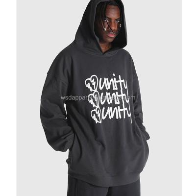 China Anti-wrinkle high street puff hoodie men fashion couple letter new tops loose hoodies for sale