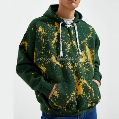 China Anti-Wrinkle Wholesale Men Hoodie Simple Oversized Plain Pullover Green And Yellow Hoodie for sale