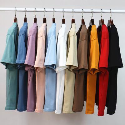 China 2021custom Organic Plain Color Customizable Anti-Wrinkle Shirt 100% Cotton T-shirt Basic Oversized Men's T-shirts for sale