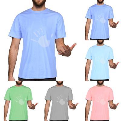 China new arrived custom thermochromic changing T-shirts anti-wrinkle tee shirt cotton men and women pima T-shirt change for sale