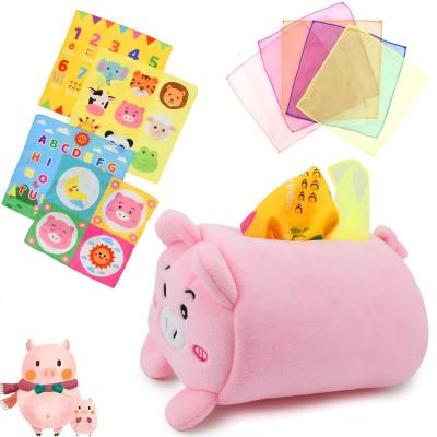 China Children's Toys Plush Animal Tissue Boxes Baby Toys Cute Plush Tissue Paper Box Knit Cotton Baby Blanket Kids Toys 2022 New for sale