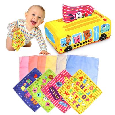 China Children Playing 2022 NewToys Kids Baby Tissue Box Baby Tissue Box Soft Stuffed Newborn Gift Set High Sensory Toys for sale