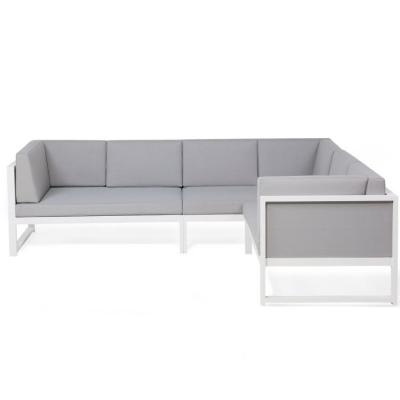 China Modern Corner Sofa Set Modern Outdoor Furniture Gray Sectional Garden for sale