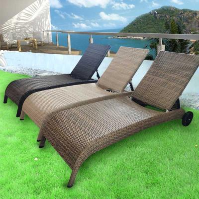 China Outdoor Swimming Pool Adjustable Aluminum Rattan Lounger Adjustable Beach Chair (The Other) for sale