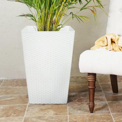 China Large Plant Pot Lightweight Indoor Decorative Plastic Rattan Floor Outdoor Planters for sale