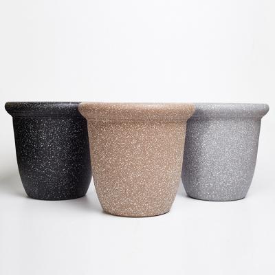 China Stone Effect Home And Garden Plastic Stone Effect Pots Custom Flower Pots for sale