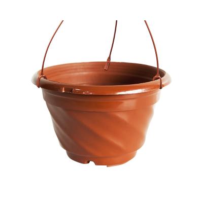 China Indoor Terracotta Blow Plastic Pots Spiral Hanging Baskets Wholesale For Flowers for sale