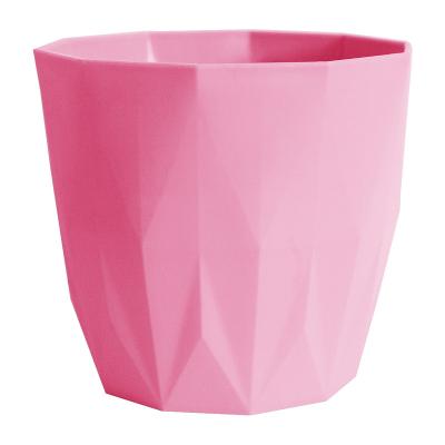 China Light weight 5.7 inch (14.5*13*10 cm) small polygon plastic pots home decorative rose light flower pot for plants for sale