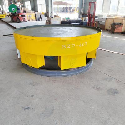 China Building Material Stores CE Certificated Rechargeable Electric Turntable Cross Rail Transfer Cart for sale