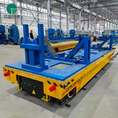 China Building Material Shops 10 Ton Electric Transfer Cart Battery Power Transport Platform On Rail for sale