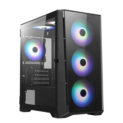 China With Side Panel Window Factory Supply ATX Computer Case 350-5 Glass Cabinet RGB Micro PC Gaming Case With Good Price for sale