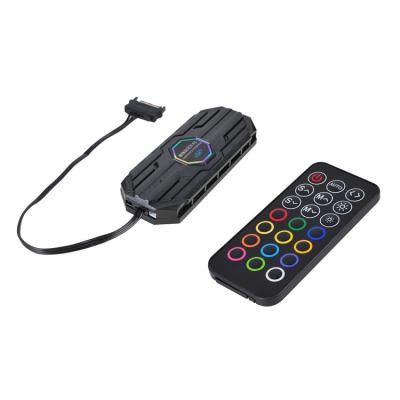 China 2020 New Arrival Fans Computer Accessory RGB Fan Controller Hub Music Motherboard Remote Control Set for sale