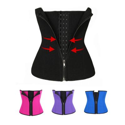 China Wholesale Breathable Plus Size Three-breasted And Custom Ziper Corsets Neoprene Waist Trainer for sale