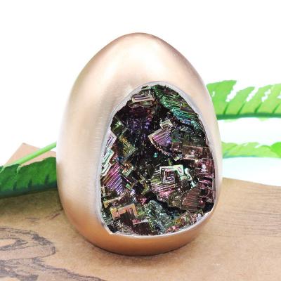 China China Wholesale Natural Crystal Ores Stone Bismuth Egg Rainbow Bismuth Specimen Egg For Collection for sale