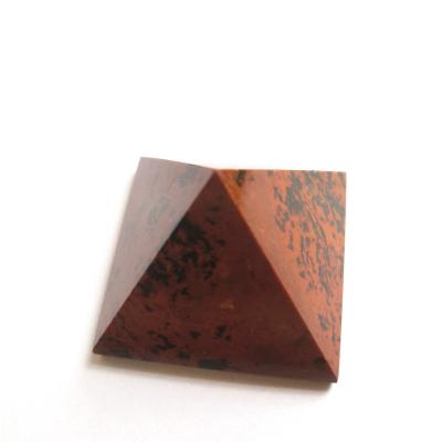 China Wholesale Natural China Crystal Carved Red Obsidian Pyramid Energy Reiki Healing Pyramid For Meditation for sale