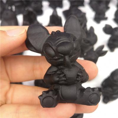 China Wholesale Natural Baby China Obsidian Dog Buddha Crystal Carving Various Kinds Animal For Home Decoration for sale