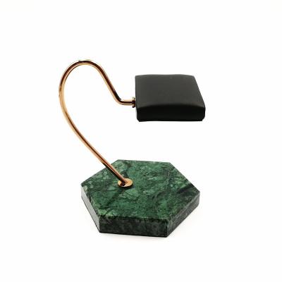 China Europe watch display stand luxury natural green marble leather stand for sale for sale