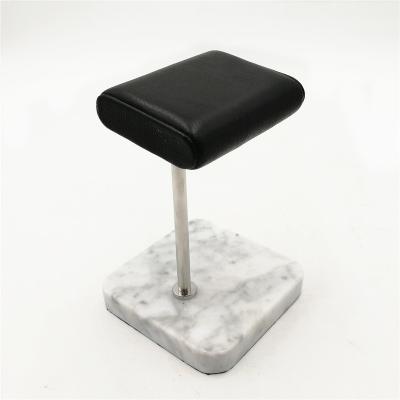 China Europe Watch Display Stand Luxury White Marble Genuine Leather Stand For Watch Store for sale